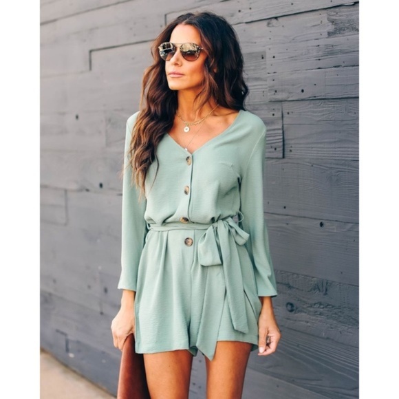 Vici Pants - Vici Collection "Memory Keeper" Button Down Romper